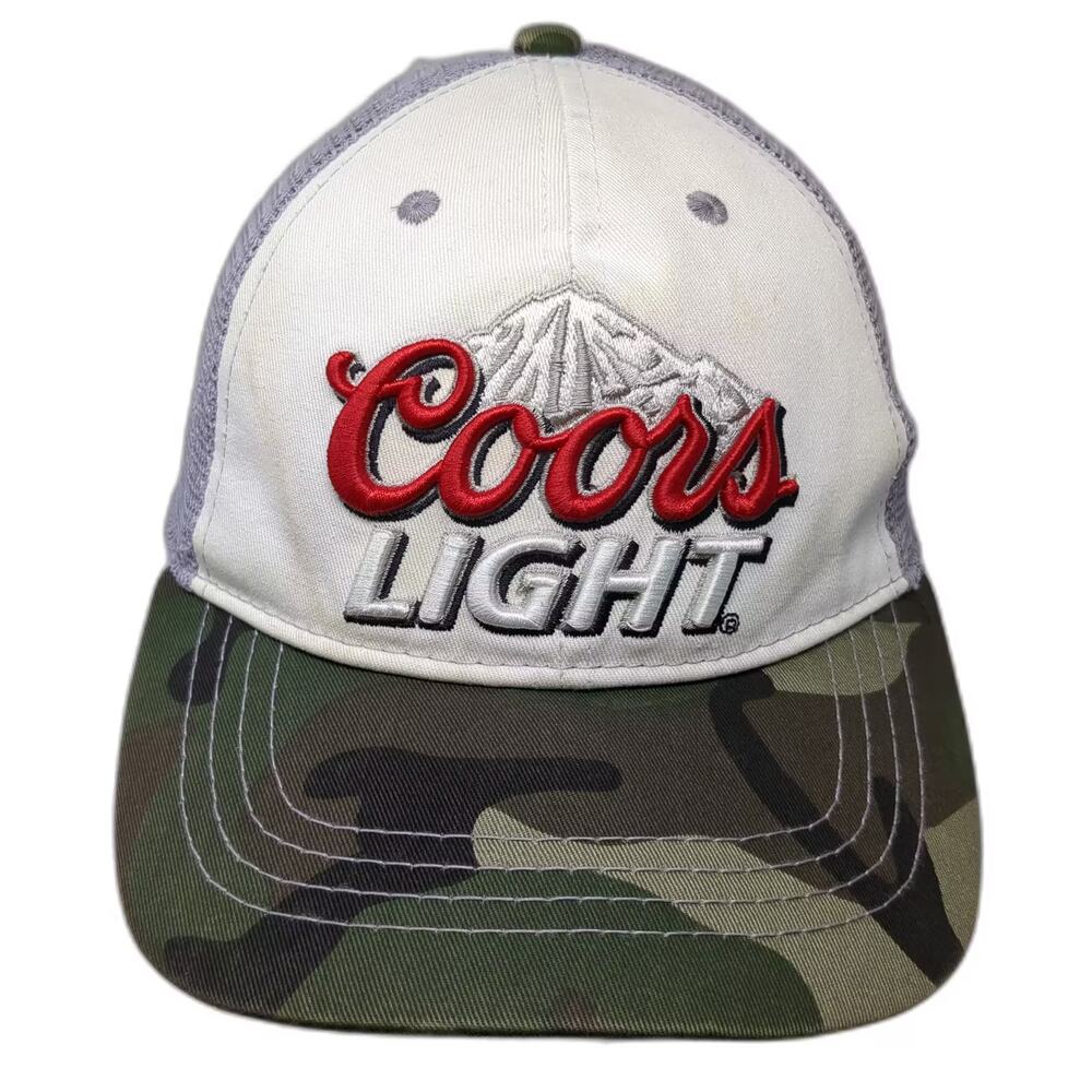 Infinity Coors Light White Green Camo Mesh One Size Baseball Cap Hat Adjustable